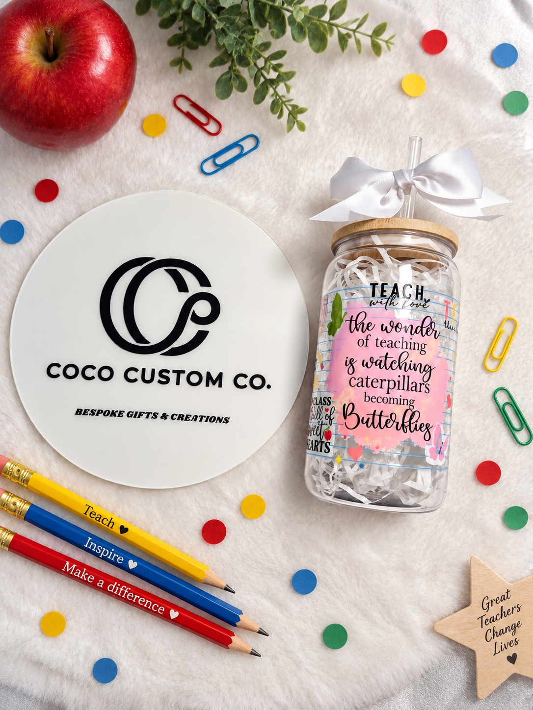Teacher's Sticker Wrapped Can Cup