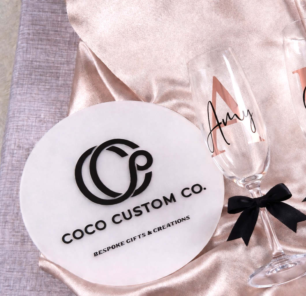 Set Of Custom Champagne Glasses