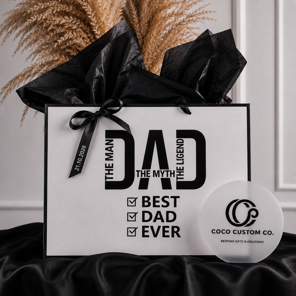 Custom Father's Day Gift Bag & Ribbon